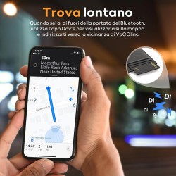 Vocolinc rechargeable wallet tracker card fin 1.6mm, air tag traceur compatible avec apple localiser app (ios uniquement), bleut