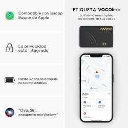 Vocolinc wallet tracker fin 1.6mm, smart air tag traceur compatible avec apple localiser (ios uniquement), traqueur bleutooth lo