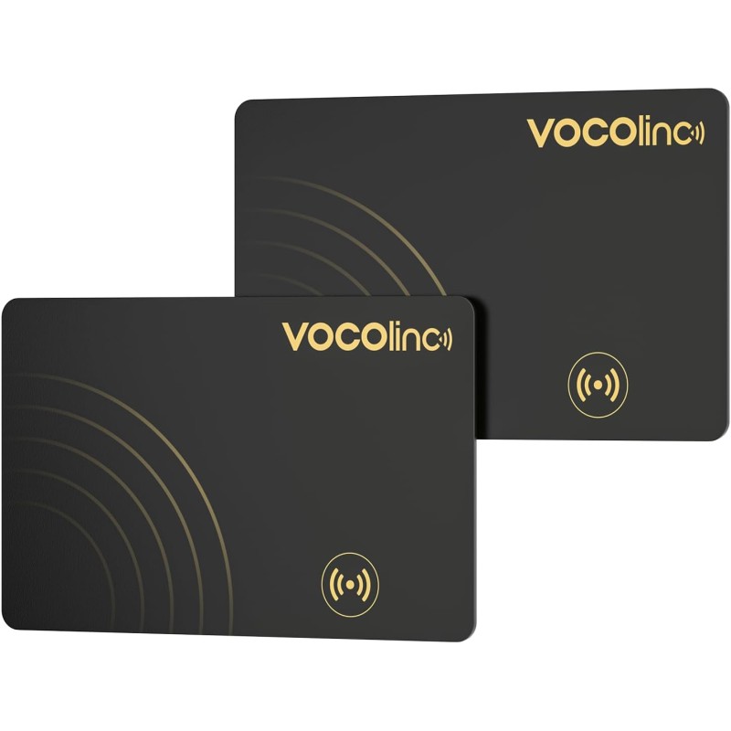 Vocolinc wallet tracker 2 pack ultra-fin 1.6mm, air tag traceur compatible avec apple localiser (ios uniquement), bleutooth loca