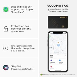 Vocolinc rechargeable wallet tracker card ultra fin, air tag traceur carte lot de 2, bleutooth localisateurs d’objets compatible