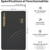 Vocolinc rechargeable wallet tracker card ultra fin, air tag traceur carte lot de 2, bleutooth localisateurs d’objets compatible