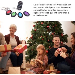 VODESON Localisateur d'objets (clés, Portefeuilles...) Porte Clés Siffleur Key Finder (4 récepteurs)