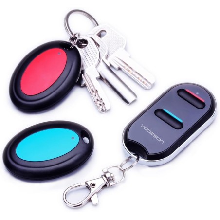 VODESON Localisateur d'objets (clés, Portefeuilles...) Porte Clés Siffleur Key Finder (2 récepteurs)