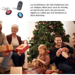 VODESON Localisateur d'objets (clés, Portefeuilles...) Porte Clés Siffleur Key Finder (2 récepteurs)
