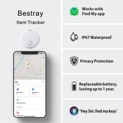 Tracker, Smart Tag Pro, Fonctionne avec Apple Find My (iOS Uniquement), localisateur d'objets pour clés, Bagages, Sac à Dos, éta