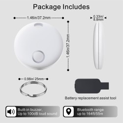 Tracker, Smart Tag Pro, Fonctionne avec Apple Find My (iOS Uniquement), localisateur d'objets pour clés, Bagages, Sac à Dos, éta