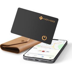 Novoo localisation d'articles air tag 1,6 mm mince 6 ans traceur carte compatible avec app localiser (ios uniquement), bleutooth