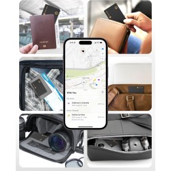 Novoo localisation d'articles air tag 1,6 mm mince 6 ans traceur carte compatible avec app localiser (ios uniquement), bleutooth
