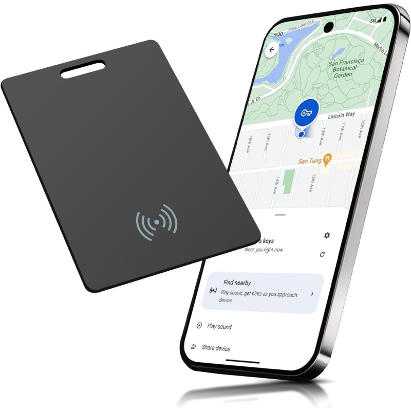 Wallet Tracker pour Android, carte de suivi intelligente rechargeable sans fil, carte de suivi de portefeuille fine compatible a
