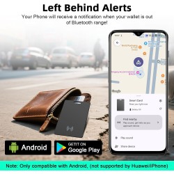 Wallet Tracker pour Android, carte de suivi intelligente rechargeable sans fil, carte de suivi de portefeuille fine compatible a