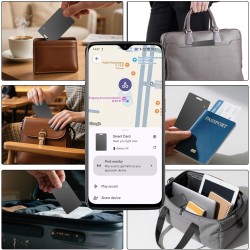 Wallet Tracker pour Android, carte de suivi intelligente rechargeable sans fil, carte de suivi de portefeuille fine compatible a