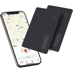 Reyke Carte de Suivi de Portefeuille Fine, Rechargeable, Compatible avec Apple Find My (iOS Uniquement) - Trieur d'objets pour é