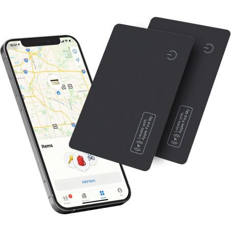 Reyke Carte de Suivi de Portefeuille Fine, Rechargeable, Compatible avec Apple Find My (iOS Uniquement) - Trieur d'objets pour é