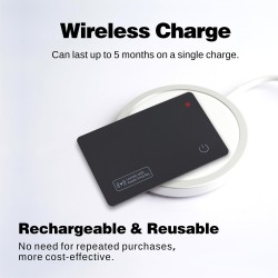 Reyke Carte de Suivi de Portefeuille Fine, Rechargeable, Compatible avec Apple Find My (iOS Uniquement) - Trieur d'objets pour é