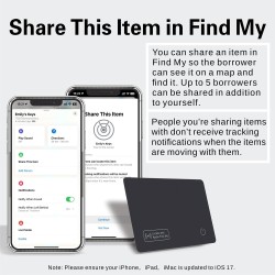 Reyke Carte de Suivi de Portefeuille Fine, Rechargeable, Compatible avec Apple Find My (iOS Uniquement) - Trieur d'objets pour é