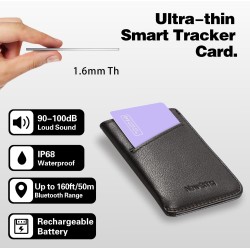 Reyke Carte de Suivi de Portefeuille Fine et Rechargeable - Compatible avec Apple Find My (iOS Uniquement) - pour étiquettes de 