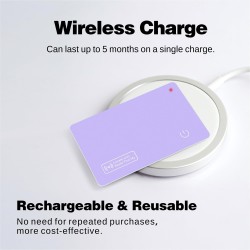 Reyke Carte de Suivi de Portefeuille Fine et Rechargeable - Compatible avec Apple Find My (iOS Uniquement) - pour étiquettes de 