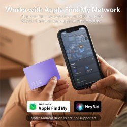 Reyke Carte de Suivi de Portefeuille Fine et Rechargeable - Compatible avec Apple Find My (iOS Uniquement) - pour étiquettes de 