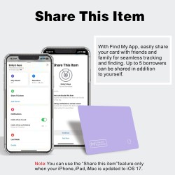 Reyke Carte de Suivi de Portefeuille Fine et Rechargeable - Compatible avec Apple Find My (iOS Uniquement) - pour étiquettes de 