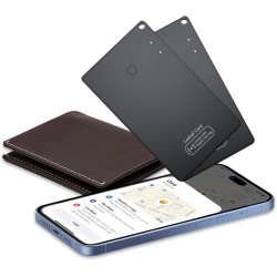 Air Traceur Tag Wallet Traceur Carte Lot de 2, 1.6mm Tracker Card Compatible avec Apple Localiser (iOS Uniquement), Rechargeable