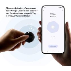 Mili mitag traceur localisateur d’objets bleutooth, fonctionne avec l’app google localiser (uniquement android), batterie rempla