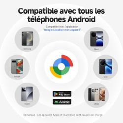 Mili mitag traceur localisateur d’objets bleutooth, fonctionne avec l’app google localiser (uniquement android), batterie rempla