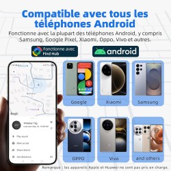 Android traceur tag,google tracker fonctionne avec l’app find hub (uniquement android),batterie remplaçable,ip67 imperméable,ble