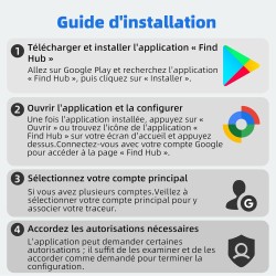 Android traceur tag,google tracker fonctionne avec l’app find hub (uniquement android),batterie remplaçable,ip67 imperméable,ble