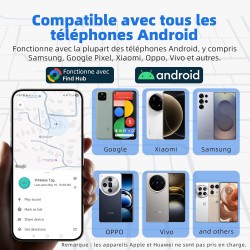 Android traceur tag,google tracker fonctionne avec l’app find hub (uniquement android),batterie remplaçable,ip67 imperméable,ble