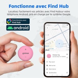 Android traceur tag,google tracker fonctionne avec l’app find hub (uniquement android),batterie remplaçable,ip67 imperméable,ble