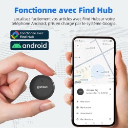 Android traceur tag,google tracker fonctionne avec l’app find hub (uniquement android),batterie remplaçable,ip67 imperméable,ble
