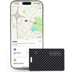 Wallet Tracker Card Compatible avec Apple Find My, Ultra-Mince Ricaricabile Localisateur de Portefeuille, Traqueur d'Objets pour