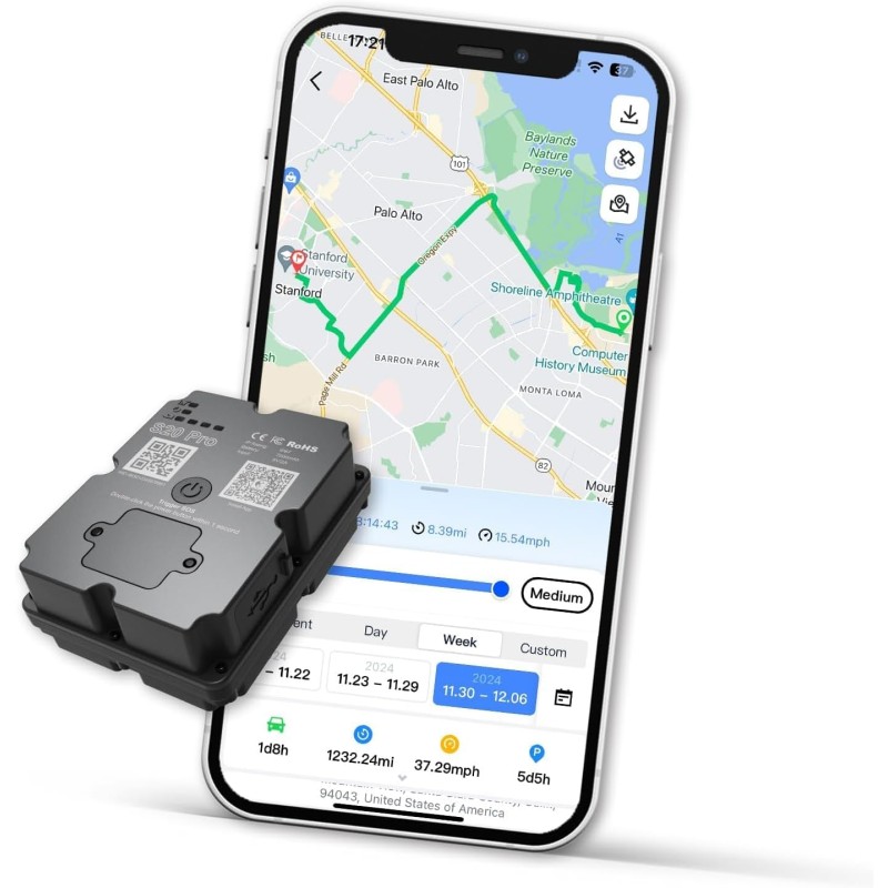 Traqueur GPS de véhicule Suivi en Temps réel Geo-Fence Suivi de 4G LTE, Longue durée de Vie de la Batterie 2-7 Mois, Distance il