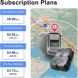 Traqueur GPS de véhicule Suivi en Temps réel Geo-Fence Suivi de 4G LTE, Longue durée de Vie de la Batterie 2-7 Mois, Distance il