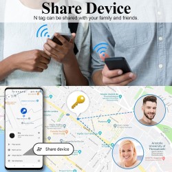 Air traceur android ou ios, 2pcs système double localisateurs d’objets bleutooth fonctionne avec apple/google find my, smart tra