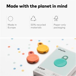 Chipolo loop - tracker bleutooth rechargeable pour clés et sacs, compatible apple localiser ou google, fais sonner ton téléphone