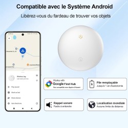 Tag gps android traceur, nouveau traceur gps pour véhicules, compatible avec l'application google find hub device (android uniqu
