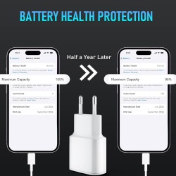 iPhone 14/13 Chargeur, 2-Pack 20W USB C Chargeur Rapide et 1.8M Cable Charge Secteur Mural Adaptateur Alimentation pour iPhone 1