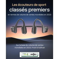 Shokz openrun casque à conduction osseuse, écouteurs bleutooth oreilles libres pour le sport avec micro, casque sans fil étanche