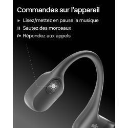 Shokz openrun casque à conduction osseuse, écouteurs bleutooth oreilles libres pour le sport avec micro, casque sans fil étanche