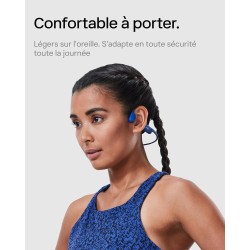 Shokz openrun casque à conduction osseuse, écouteurs bleutooth oreilles libres pour le sport avec micro, casque sans fil étanche