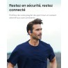 Shokz openrun casque à conduction osseuse, écouteurs bleutooth oreilles libres pour le sport avec micro, casque sans fil étanche