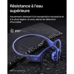 Shokz openrun casque à conduction osseuse, écouteurs bleutooth oreilles libres pour le sport avec micro, casque sans fil étanche