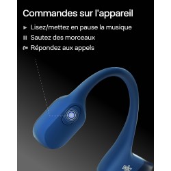 Shokz openrun casque à conduction osseuse, écouteurs bleutooth oreilles libres pour le sport avec micro, casque sans fil étanche