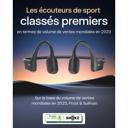 Shokz openrun casque à conduction osseuse, écouteurs bleutooth oreilles libres pour le sport avec micro, casque sans fil étanche