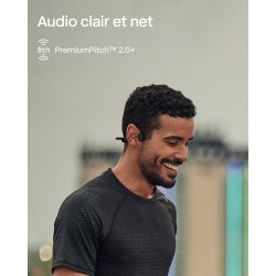 Shokz openrun casque à conduction osseuse, écouteurs bleutooth oreilles libres pour le sport avec micro, casque sans fil étanche