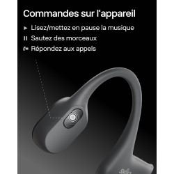 Shokz openrun casque à conduction osseuse, écouteurs bleutooth oreilles libres pour le sport avec micro, casque sans fil étanche