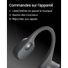 Shokz openrun casque à conduction osseuse, écouteurs bleutooth oreilles libres pour le sport avec micro, casque sans fil étanche