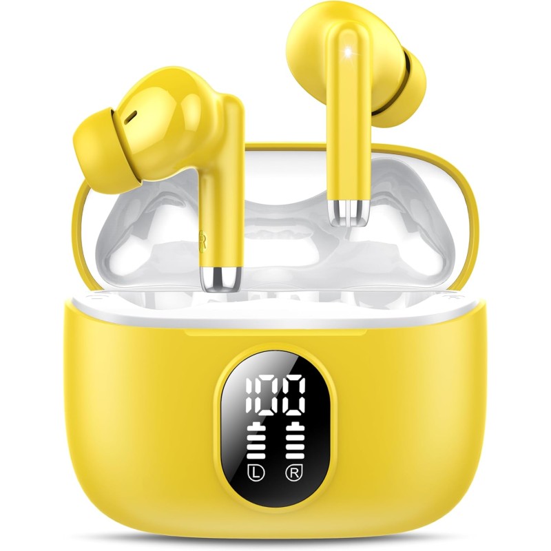 Qxq 2025 new écouteurs bleutooth, ecouteurs bleutooth 5.4 sans fil avec hifi stéréo, 40h mini oreillette bleutooth enc réduction