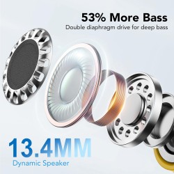 Qxq 2025 new écouteurs bleutooth, ecouteurs bleutooth 5.4 sans fil avec hifi stéréo, 40h mini oreillette bleutooth enc réduction